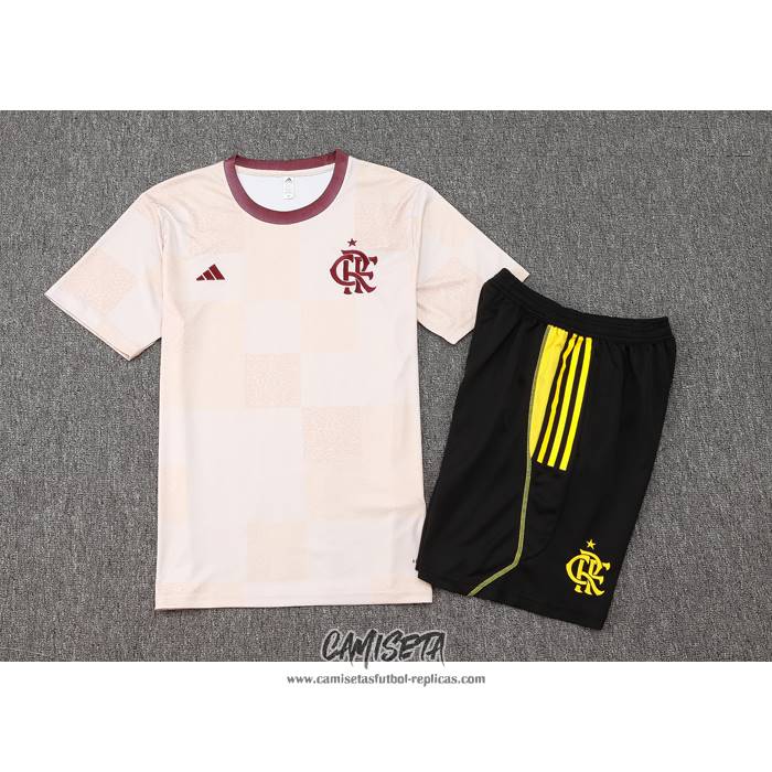 Chandal del Flamengo 2024-2025 Manga Corta Blanco - Pantalon Corto